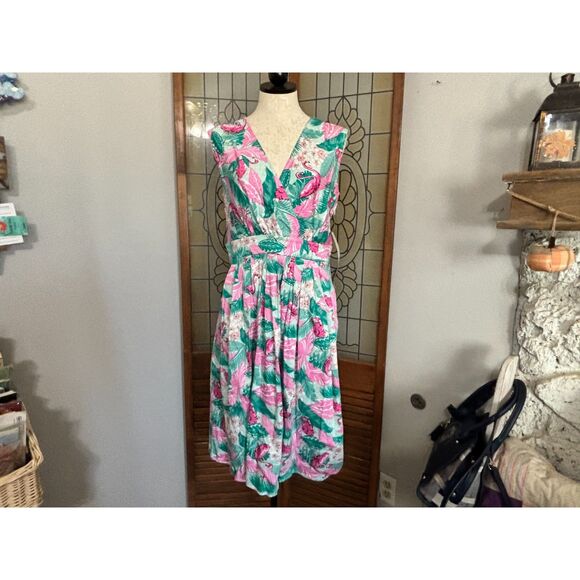 Betty Page Sugar Beat Flamingo Dress Rockabilly Vixen Pin Up Size 6 NWT - Picture 2 of 13